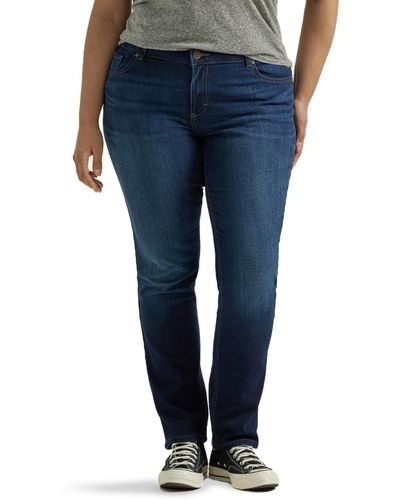 Lee Jeans Womens Regular Fit Straight Leg - Blue