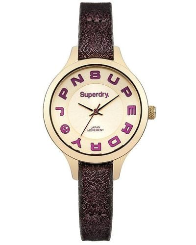 Superdry Ladies Skinny Metallic Watch Syl155p - Pink