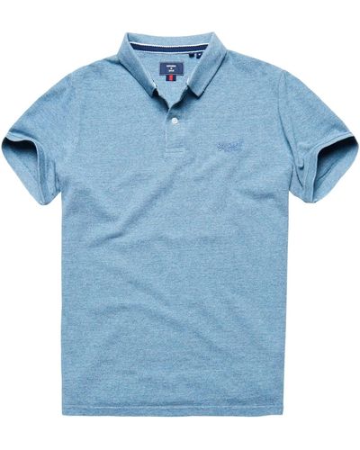 Superdry S 'classic' Pique Polo Shirt - Blue