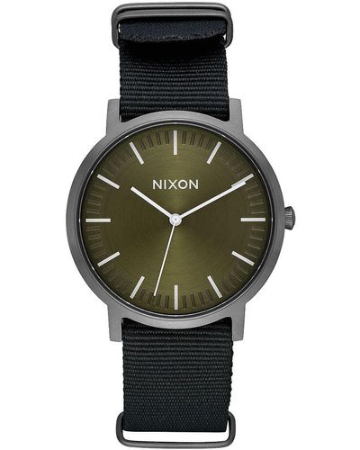 Nixon Analog Quarz Smart Watch Armbanduhr mit Nylon Armband A1059-1089-00 - Grün