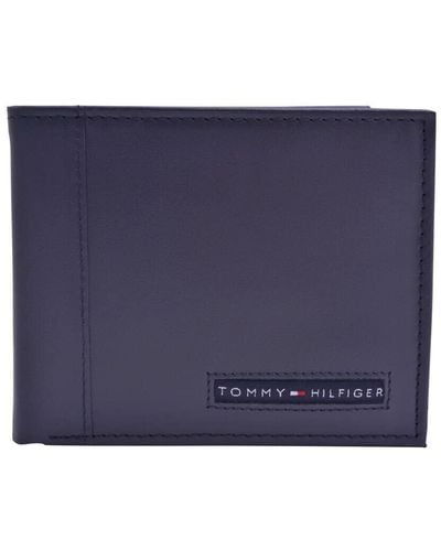 Tommy Hilfiger Men's Genuine Leather Slim Passcase Wallet - Blue
