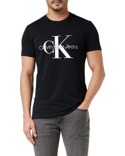 Calvin Klein T-Shirt Kurzarm Core Monologo Slim Fit - Schwarz