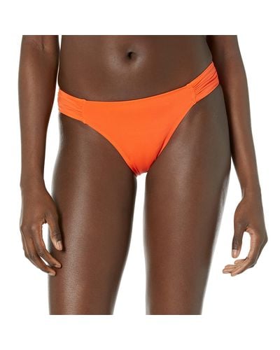 Amazon Essentials Parte Inferior de Traje de Baño Tipo Bikini con Solapa Lateral Mujer - Naranja