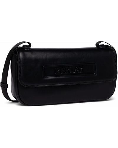 Replay Women's Shoulder Bag Made Of Faux Leather - Black