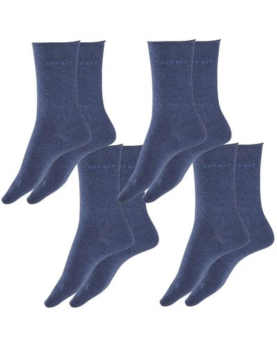 Esprit Socken Basic Pure 4er Pack - Blau