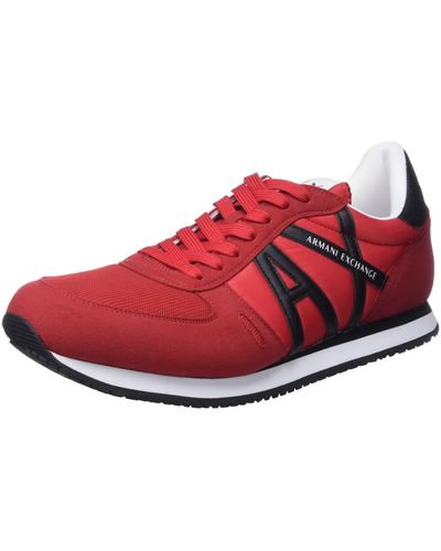 Emporio Armani | Lether Logo Low Top Sneker - Red