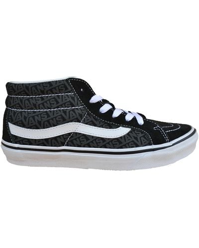 Vans Trainers Shoes Sk8-mid Reissue Leather Textile Black Grey