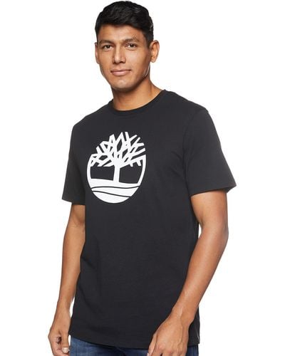Timberland T-Shirt da Uomo con Logo ad Albero Kennebec River Nera Taglia L Codice TB0A2C2RP56 - Nero
