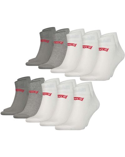 Levi's Levis Quarter Socken 10er Pack Kurzschaft Sportsocken Knöchel kurz Sport elastisch Mid Cut Batwing - Mehrfarbig