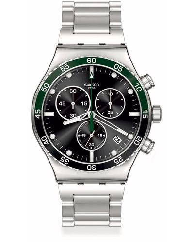 Swatch YVS506G Dark Green New Irony Chrono Armbanduhr - Mettallic