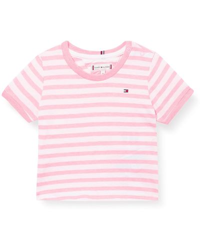 Tommy Hilfiger Essential Stripe Top S/s Overhemd - Roze