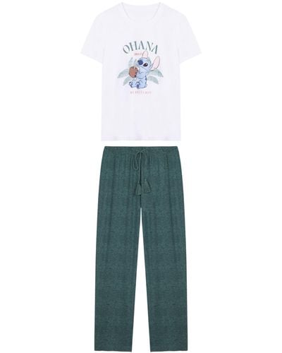 Women'secret Lilo & Stitch Lange Pyjama - Wit