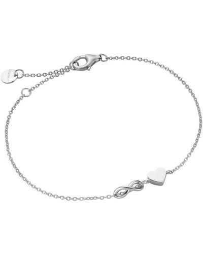 Esprit Esbr01011117 Bracelet Heart Infinity Pure 925 Silver 21 Cm - Metallic