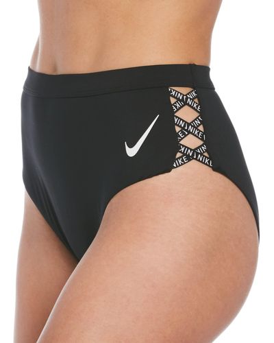 Nike Swim Sneakerkini High Waist Cheeky Bikini-Unterteil schwarz Größe L 2022 Bademode