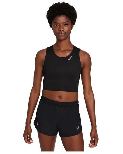 Nike W Nk Df Race Crop Vest - Black
