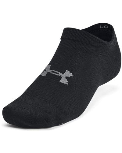 Under Armour Adulto UA Essential No Show 6pk Socks - Negro