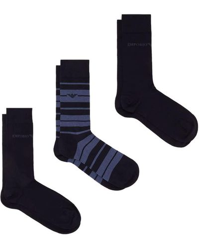 Emporio Armani Gifting 3-Pack Short Socks - Blau