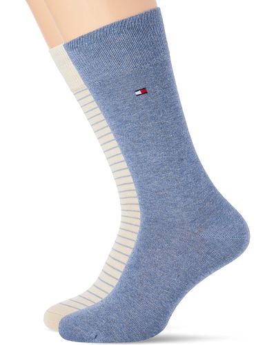 Tommy Hilfiger Mens Small Stripe Classic Sock - Azul