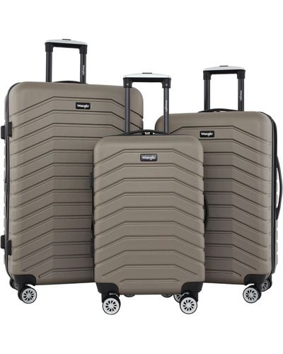 Wrangler Tahoe 3 Piece Spinner Luggage Set - Gray