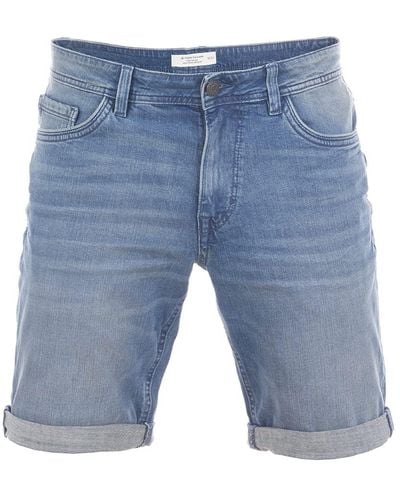 Tom Tailor Jeans Short Josh Regular Slim Fit Kurze Basic Stretch Shorts Baumwolle Bermuda Sommer Hose Denim Blau w40