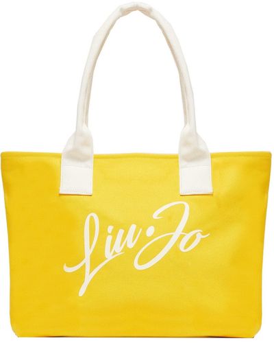 Liu Jo Borsa mare Liu Jo shopping in canvas con logo VA3163 T0300 dark gold - Giallo