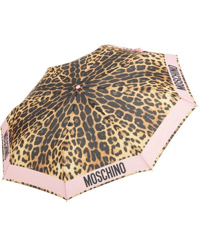 Moschino Damen openclose Regenschirm pink - leo - Natur
