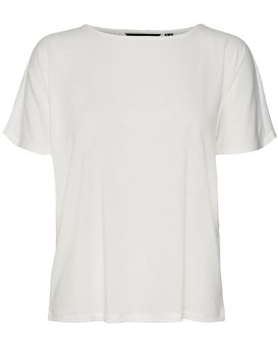 Vero Moda Vmmarijune SS Lace Top Jrs T-Shirt - Bianco