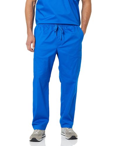 Amazon Essentials Elastic Drawstring Waist Scrub Trousers - Blue