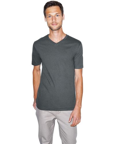 American Apparel Fine Jersey Classic Short Sleeve V-neck T-shirt - Gray