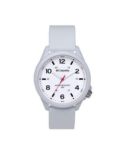Columbia Crestview White 3-hand Date Polycarbonate Case White Silicone Watch Css10-117 - Metallic