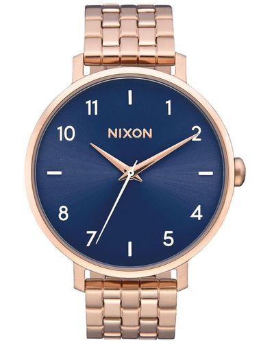Nixon Analog Quarz Smart Watch Armbanduhr mit Edelstahl Armband A1090-2953-00 - Blau