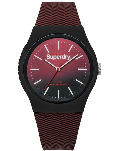 Superdry Reloj Analógico para Mujer de Cuarzo con Correa en Silicona SYG184RB - Negro