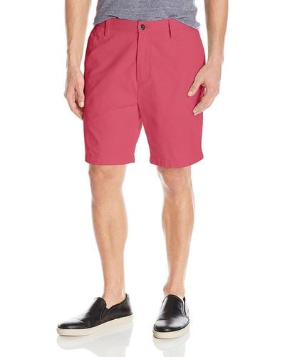 Nautica Classic Fit Flat Front Twill Deck Shorts - Rot - 52 - Pink