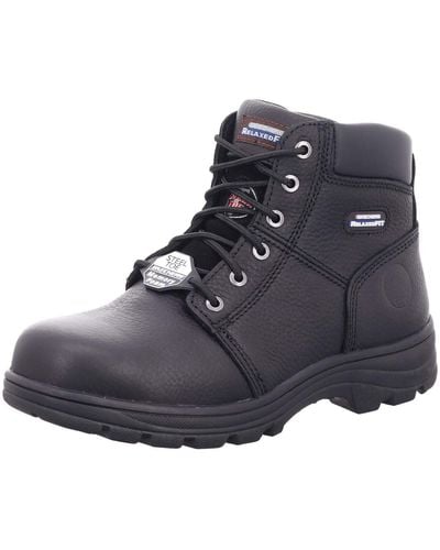 Skechers Lavoro 77009 Workshire Relaxed Fit Lavoro Punta in Acciaio Boot - Nero