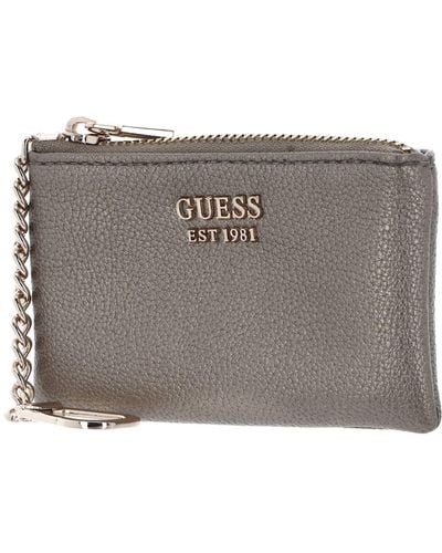 Guess Meridian Slg Zip Pouch Pewter - Metallic