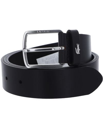 Lacoste Elegance Plain Leather Belt W85 Marron - Noir