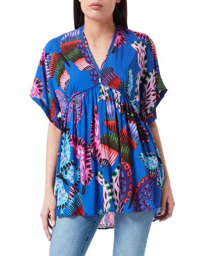 Desigual Wos Casual Swimwear Cover Up - Blue