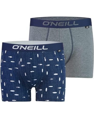 O'neill Sportswear Basic Line Boxer Shorts Set Of 2 For Everyday Use - Blue