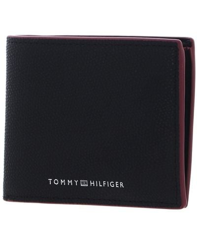 Tommy Hilfiger Th Struc Leather Mini Cc Wallet Black - Zwart