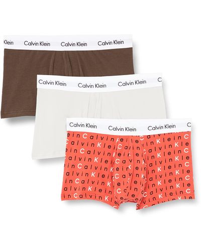 Calvin Klein Boxer Uomo Confezione da 3 Low Rise Trunks Cotone Elasticizzato - Bianco