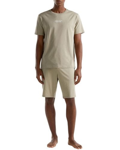 Benetton T-Shirt 30964m019 Pyjamaoberteil - Schwarz