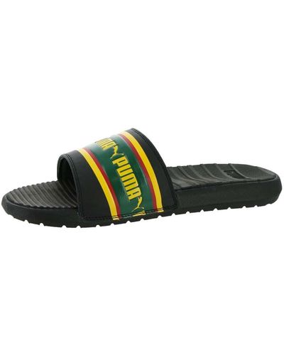PUMA Cool Cat Stripe Repeat Sandal 8 D(m) Us Black-yellow-green-high Risk Red - Groen