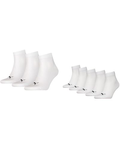 PUMA Socks White Head 3p Quarter Plain Sock