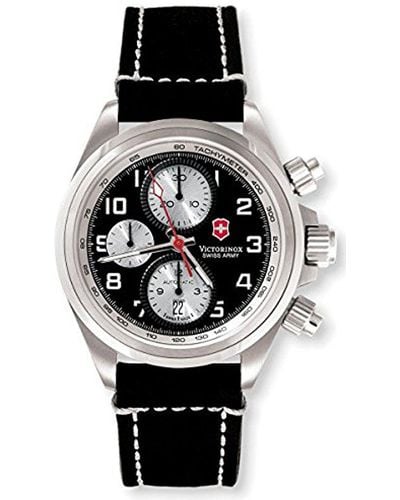 Victorinox Swiss Army Chrono Pro Leather Strap S Watch 241187 - Black