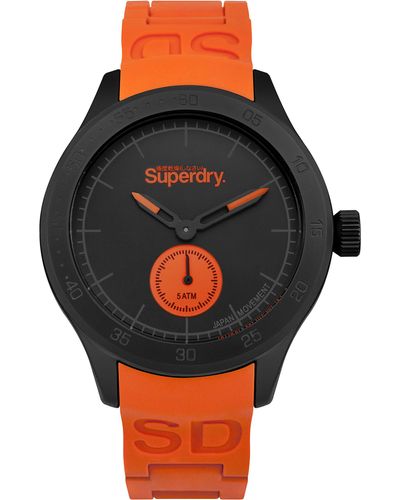 Superdry Herren Analog Quarz Uhr mit Silikon Armband SYG212OB - Mehrfarbig