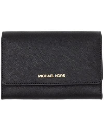 Michael Kors 35F0GTVC8B Jet Set Travel Medium Multifunction Phone Xbody Crossbody Bag Wallet - Nero