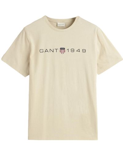 GANT Printed Graphic Ss T-shirt - Natural