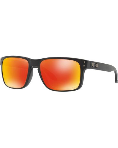 Oakley Holbrook Sunglasses Matte Black With Prizm Ruby Lens + Sticker