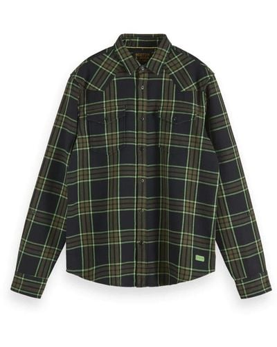 Scotch & Soda Regular FIT-Western Shirt in Bonded Quality Freizeithemd - Grün