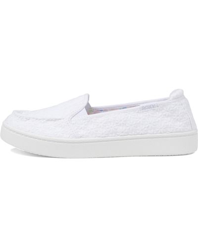 Roxy Minnow Plus Slip On Shoe Sneaker Loafer Flat - White